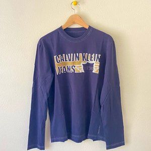 Calvin Klein Jeans Long Sleeve Shirt Medium Navy